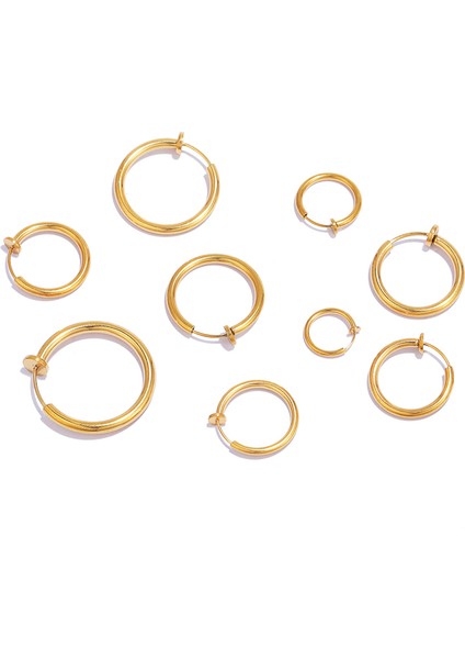 Altın 12MM 10 Adet 304 Paslanmaz Çelik 2mm Tel Kulak Klipleri Sahte Hoop Küpe Olmadan Kadınlar Için Kulak Delikleri Klip Dıy Takı Yapımı Aksesuarları (Yurt Dışından) modelleri