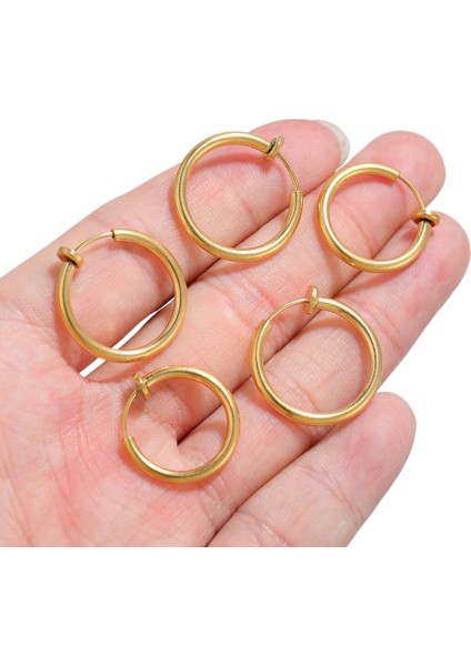 Altın 12MM 10 Adet 304 Paslanmaz Çelik 2mm Tel Kulak Klipleri Sahte Hoop Küpe Olmadan Kadınlar Için Kulak Delikleri Klip Dıy Takı Yapımı Aksesuarları (Yurt Dışından) indirimleri