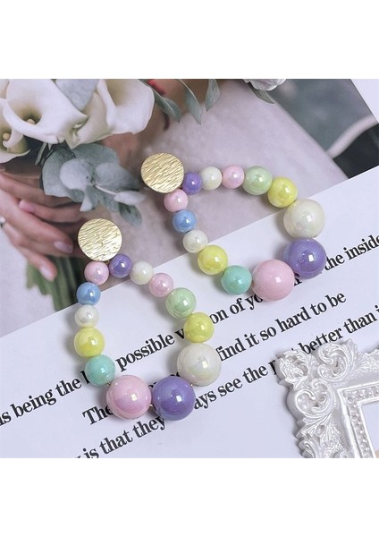 Glitter Renkli 2 Boho Renkli Inci Mat Boncuk Küpe Kadınlar Için 2021 Trend Kademeli Vintage C Dangle Küpe Moda Takı Buklet Oreille Femme (Yurt Dışından)
