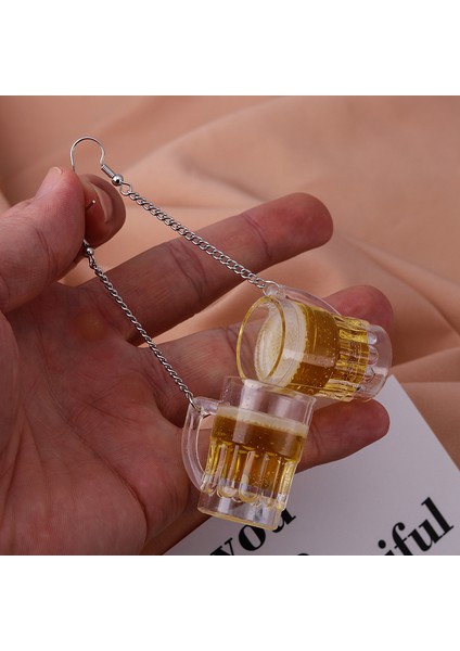 Içecek Gök Mavisi Yaz Tatlı Reçine Içecek Fincan Dangle Küpe Kadınlar Kız Çocuklar Için Kola Soda Popsicle Bira Süt Çay Sundae Dondurma Damla Küpe (Yurt Dışından)