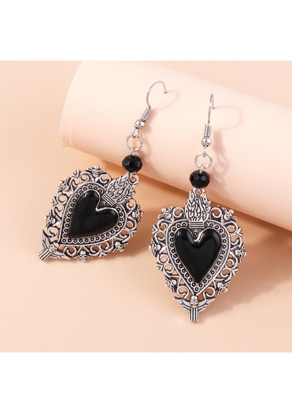 Stil 1225 Vintage Cadı Vampir Kalp Küpe Gotik Çapraz Tılsım Dangle Küpe Steampunk Kraliyet Parti Bildirimi Takı Hediyeler (Yurt Dışından)