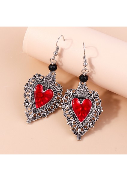 Stil 1225 Vintage Cadı Vampir Kalp Küpe Gotik Çapraz Tılsım Dangle Küpe Steampunk Kraliyet Parti Bildirimi Takı Hediyeler (Yurt Dışından)