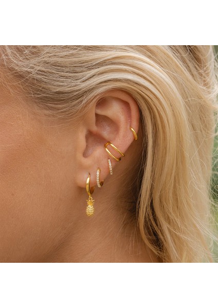 Q2 Gümüş Renk Konserve Moda 925 Ayar Gümüş Ananas Kolye Damla Küpe Kadınlar Için Dangle Piercing Huggie Küpe Takı Pendientes (Yurt Dışından) fırsatları