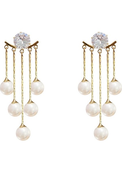 AAA0322-1 Moda Inci Uzun Püskül Kristal Küpe Dangle Kadınlar Rhinestone Damla Küpe Takı Hediyeler Düğün Parti Takı (Yurt Dışından)