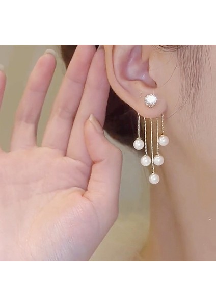 AAA0322-1 Moda Inci Uzun Püskül Kristal Küpe Dangle Kadınlar Rhinestone Damla Küpe Takı Hediyeler Düğün Parti Takı (Yurt Dışından)