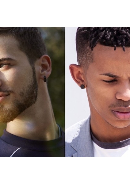 Stil 10-(8mm) 2 Parça Paslanmaz Çelik Siyah Saplama Küpe Çapraz Dangle Küpe Seti Küçük Hoop Huggie Küpe Moda Piercing Takı (Yurt Dışından) modelleri