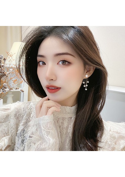 AAA0322-1 Moda Inci Uzun Püskül Kristal Küpe Dangle Kadınlar Rhinestone Damla Küpe Takı Hediyeler Düğün Parti Takı (Yurt Dışından)