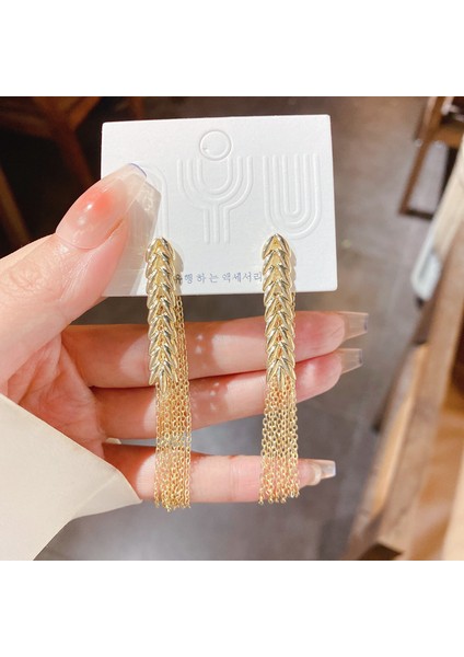 ED841 2022 Yeni Benzersiz Tasarım Altın Buğday Kulak Püskül Küpe Kadın Kişilik Moda Basit Küpe Düğün Takı Doğum Günü Hediyeleri (Yurt Dışından)