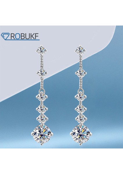 Toplam 2.6ct Uzun Püskül Küpe 3 Karat Mozanit Pırlanta 925 Ayar Gümüş D Renk Vvs1 Kadınlar Için Beyaz Altın Kaplama Düğün Takı (Yurt Dışından) fiyatları