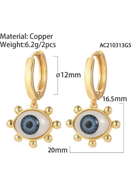 ER120G6 Türk Nazar Mavi Göz Halka Küpe Kadınlar Için Mikro Açacağı Cz Goth Yılan Piercing Dangle Kore Kadının Küpe 2022 Bakır Cz (Yurt Dışından)