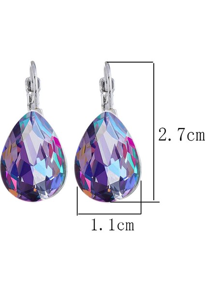 Stil 3 Mavi Renkli Kristal Su Damlası Küpe Kadınlar Için Büyük Geometrik Takı Gümüş Renk Dangle Küpe Buklet D'oreille Femme (Yurt Dışından) modelleri