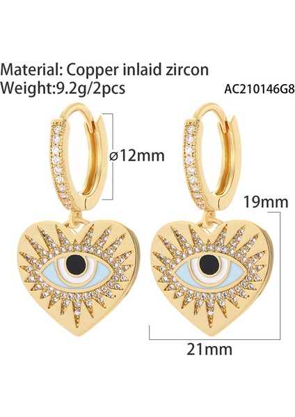 ER120G2 Türk Nazar Mavi Göz Halka Küpe Kadınlar Için Mikro Açacağı Cz Goth Yılan Piercing Dangle Kore Kadının Küpe 2022 Bakır Cz (Yurt Dışından)