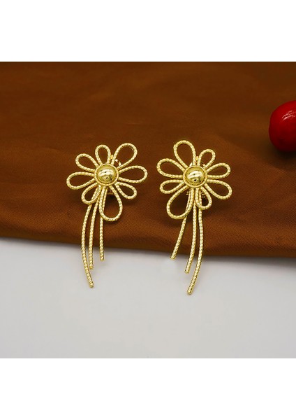 E602-L5 Trendy Sarı Çiçek Petal Püskül Damla Küpe Kadın Aksesuarları Küpe Trend Moda Takı 2022 (Yurt Dışından) fırsatları