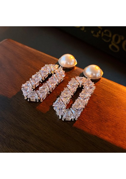 Siyah 5 cm Moda Inci Zirkonya Oval Geometrik Damla Dangle Küpe Kadınlar Için Bildirimi Yeni Beyaz Siyah Küpe (Yurt Dışından) modelleri