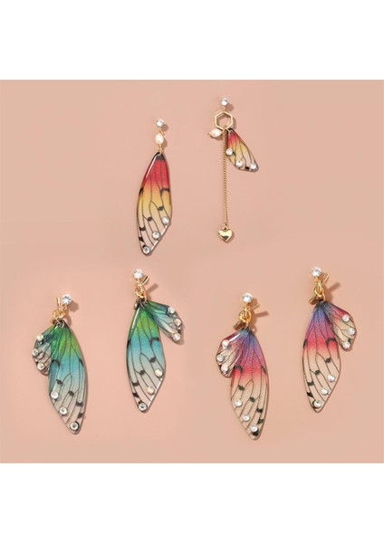 01 Degrade Reçine Simülasyon Kanat Damla Küpe Kadınlar Için Rhinestone Ağustosböceği Kelebek Kanatları Küpe Dangle Küpe Takı Hediye (Yurt Dışından) modelleri