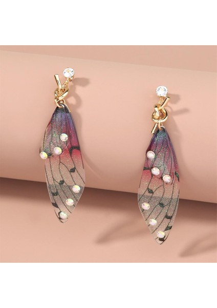 01 Degrade Reçine Simülasyon Kanat Damla Küpe Kadınlar Için Rhinestone Ağustosböceği Kelebek Kanatları Küpe Dangle Küpe Takı Hediye (Yurt Dışından) fırsatları