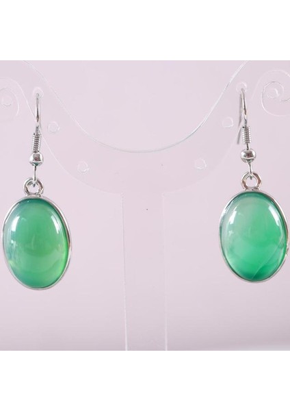 Yeşil Oniks Doğal Taş Beyaz Opal Howlite Dangle Küpe Kadınlar Için Mücevher Mavi Lapis Cabochon Cab Oval Boncuk Damla Küpe Moda Takı (Yurt Dışından)