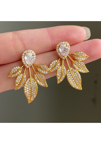 Beyaz 5 Rakol Moda Yaprak Küpe Lüks Kübik Zirkonya Iki Yönlü Aşınma Dangle Küpe Kadınlar Için Ins Trendy Parti Takı Aksesuarları (Yurt Dışından) fiyatları