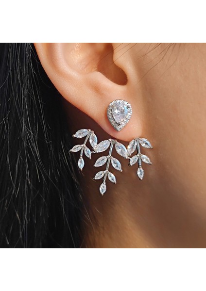 Beyaz 5 Rakol Moda Yaprak Küpe Lüks Kübik Zirkonya Iki Yönlü Aşınma Dangle Küpe Kadınlar Için Ins Trendy Parti Takı Aksesuarları (Yurt Dışından) indirimleri