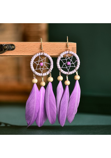 Pink-2 Kadın Küpe 2022 Trend Piercing Asılı Küpe Vintage Tüy Kadın Aksesuarları Moda Retro Kadın Küpe Takı (Yurt Dışından) fırsatları