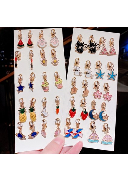 20 Sevimli Dondurma Reçine Çocuk Kulak Klipsi Çocuklar Karikatür Çocuk Takı Bebek Kız Küpe Çocuklar Kulak Klipsi Deldi Küpe (Yurt Dışından)