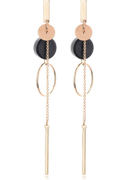 E801JIN 2020 Yeni Altın Rengi Uzun Kristal Püskül Dangle Küpe Kadınlar Için Düğün Damla Küpe Moda Takı Hediyeler (Yurt Dışından)