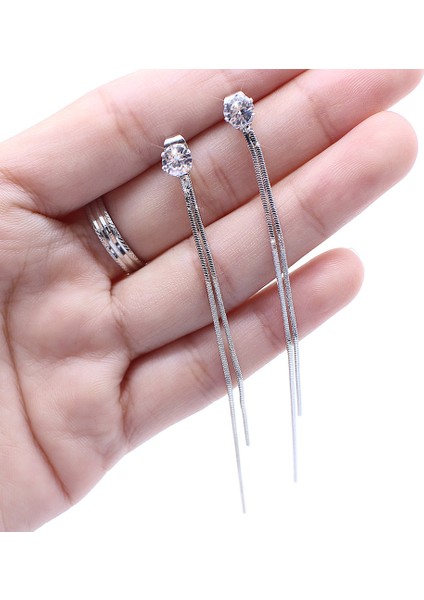 E801JIN 2020 Yeni Altın Rengi Uzun Kristal Püskül Dangle Küpe Kadınlar Için Düğün Damla Küpe Moda Takı Hediyeler (Yurt Dışından) modelleri