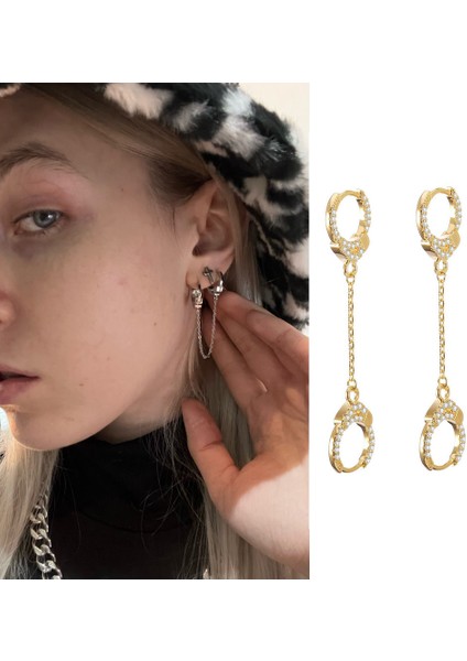 Gül Daireleri Altın Gümüş Kaplama Kelepçe Damla Küpe Femme 2 Taraf Kulak Tokası Küpe Kadınlar Için Piercing Küpe Takı Pendientes 2022 (Yurt Dışından) fiyatları