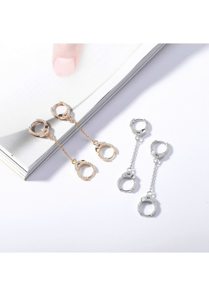 Gül Daireleri Altın Gümüş Kaplama Kelepçe Damla Küpe Femme 2 Taraf Kulak Tokası Küpe Kadınlar Için Piercing Küpe Takı Pendientes 2022 (Yurt Dışından) indirimleri