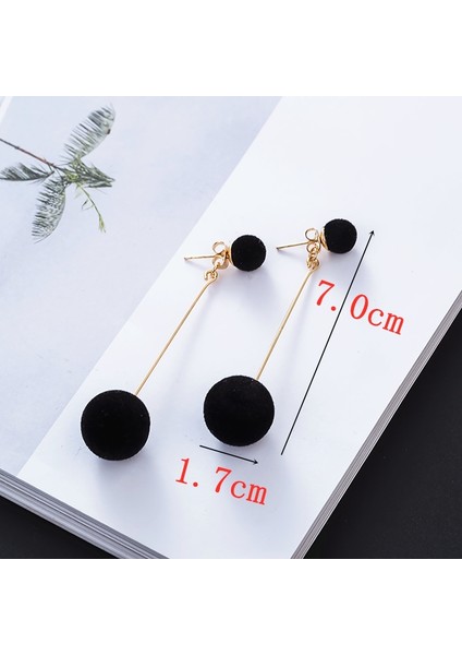 Siyah Moda Kırmızı Siyah Peluş Top Damla Küpe Kadınlar Için Kore Kadife Yuvarlak Uzun Püskül Dangle Küpe Bildirimi Takı (Yurt Dışından) fırsatları