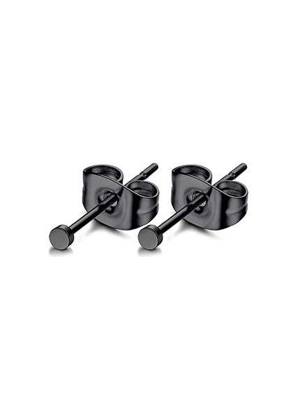 Stil 24-(2mm) 2 Parça Paslanmaz Çelik Siyah Saplama Küpe Çapraz Dangle Küpe Seti Küçük Hoop Huggie Küpe Moda Piercing Takı (Yurt Dışından)