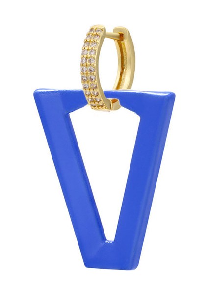 Goldblue Qmhje Kadın Dangle Küpe Geometrik Üçgen Boyama Neon Yeşil Floresan Takı Küpe Aretes Cz Hoop Altın Gümüş Renk (Yurt Dışından)