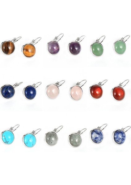 Kaplan Gözü 14 Stilleri Nabest Doğal Taş Fransız Leverback Küpe 12MM Lapis Lazuli Kristal Saplama Kadınlar Damla Dangle Küpe Takı (Yurt Dışından) fiyatları