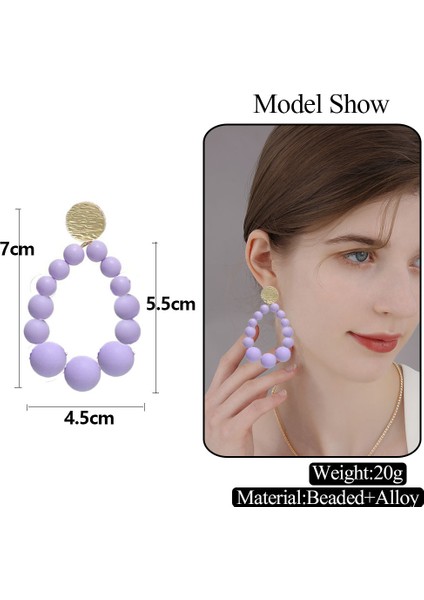 Glitter-Sarı Boho Renkli Inci Mat Boncuk Küpe Kadınlar Için 2021 Trend Kademeli Vintage C Dangle Küpe Moda Takı Buklet Oreille Femme (Yurt Dışından)