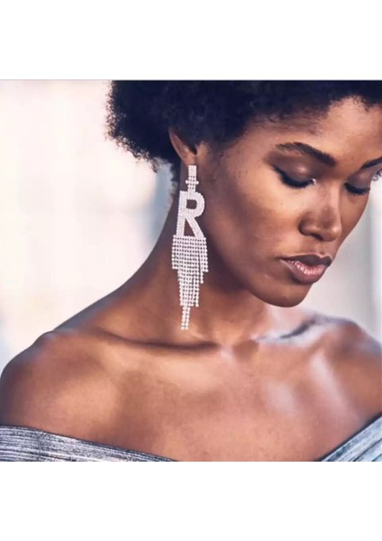 L Avrupa ve Amerikan Uzun Püskül 26 Ingilizce Harf Kolye Küpe Kadın Moda Takı Bildirimi Için Uygun Parlak Kristal (Yurt Dışından) fiyatları