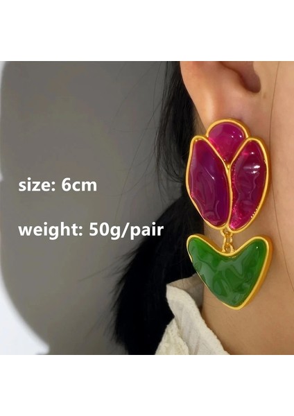 L 7.5 cm Vintage Metal Reçine Yuvarlak Aşk Büyük Damla Küpe Geometrik Dangle Küpe Altın Renk Kadınlar Takı Için 2022 Yeni Fransa Hediye (Yurt Dışından)