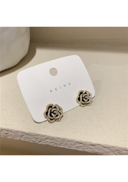 Gül Rhinestones Inci Geometrik Dangle Küpe Kadınlar Için Retro Deri Xiaoxiang Lüks Balıksırtı Küpe 2022 Yeni Trend Sonbahar Kış Takı (Yurt Dışından)