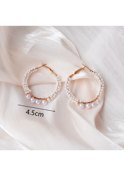 EK4329 Güzel Beyaz Renk Çiçek Dangle Küpe Kadınlar Için Kalp Çiçek Yuvarlak Yaprak Üçgen Inci Ilmek Düğün Takı Brincos Hediye (Yurt Dışından)