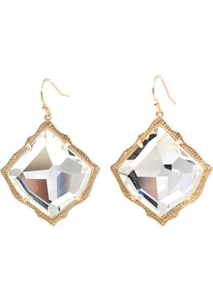 Temizle Altın Yeni Moda Turuncu Mıx Renkli Taş Damla Küpe Kadınlar Için (Yurt Dışından)