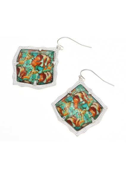 Temizle Altın Yeni Moda Turuncu Mıx Renkli Taş Damla Küpe Kadınlar Için (Yurt Dışından) modelleri