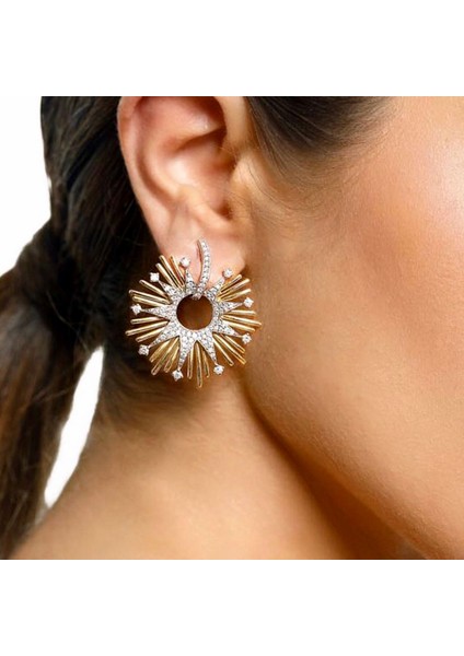 Beyaz Rakol Yeni Moda Lüks Bakır Kakma Kübik Zirkonya Saplama Küpe Kadınlar Için Ins Trendy Jewerly Parti Hediyeler Aksesuarları (Yurt Dışından)