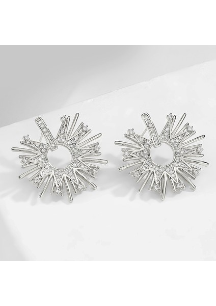 Beyaz Rakol Yeni Moda Lüks Bakır Kakma Kübik Zirkonya Saplama Küpe Kadınlar Için Ins Trendy Jewerly Parti Hediyeler Aksesuarları (Yurt Dışından)