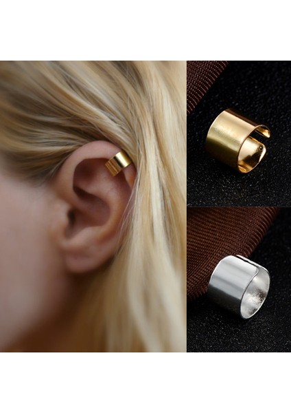 1 Adet Altın Rengi Basit Yaratıcı Deldi Kulak Manşetleri Punk Paslanmaz Çelik Altın Gümüş Renk Klip Küpe Kadın Erkek Hip Hop Küpe Brincos (Yurt Dışından) fiyatları