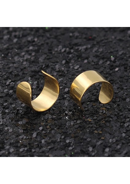 1 Adet Altın Rengi Basit Yaratıcı Deldi Kulak Manşetleri Punk Paslanmaz Çelik Altın Gümüş Renk Klip Küpe Kadın Erkek Hip Hop Küpe Brincos (Yurt Dışından) fırsatları