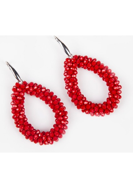 Red1 Inkdew Bahar Renkleri Yeni Su Damlası Küpe Kadınlar Için Yönlü Boncuk El Yapımı Kristal Küpe Büyük Küpe Uzun Küpe Vintage (Yurt Dışından)