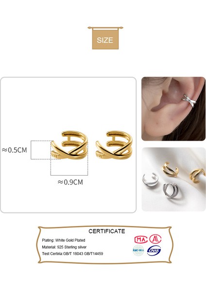 Gümüş Trustdavis 2 Adet 925 Ayar Gümüş Moda Çapraz Klipsli Küpe Kulak Manşeti Kadınlar Için Piercing Olmadan Küpe Takı DA295 (Yurt Dışından) modelleri