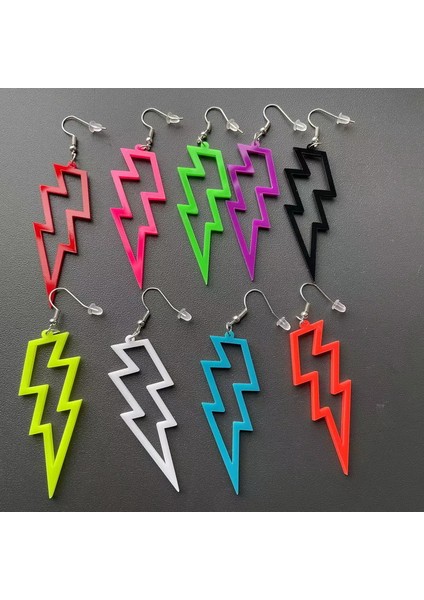 Turuncu Içi Boş Yıldırım Tipi Küpe Punk Hip Hop Akrilik Kulak Çıtçıt 2022 Moda Thunder Bolt Geometrik Takı Hediyeler Kadın Erkek (Yurt Dışından) fiyatları