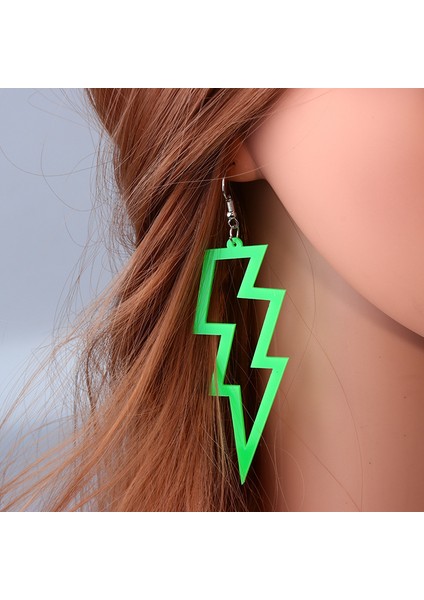 Turuncu Içi Boş Yıldırım Tipi Küpe Punk Hip Hop Akrilik Kulak Çıtçıt 2022 Moda Thunder Bolt Geometrik Takı Hediyeler Kadın Erkek (Yurt Dışından) fırsatları