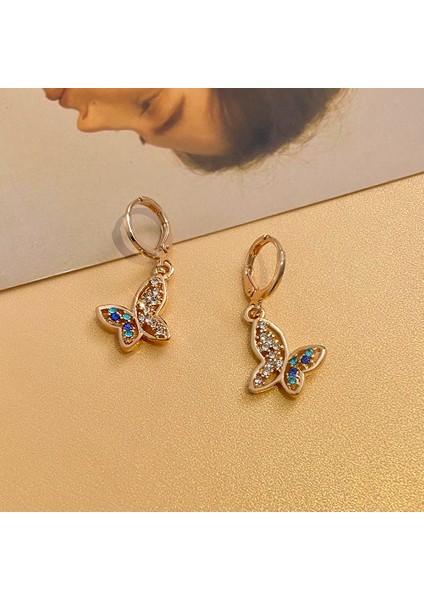 Altın Moda Köpüklü Kelebek Küpe Kadınlar Için Narin Kelebek Hollow Zirkonya Küpe Romantik Düğün Parti Takı Hediye (Yurt Dışından) indirimleri