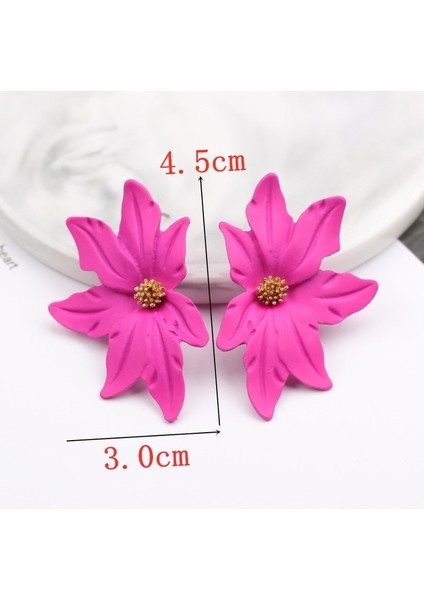 EK3158 Muhteşem Gül Kırmızı Renk Çiçek Ayı Kelebek Damla Küpe Kadınlar Için Yeni Yaz Geometrik Buklet D'oreille Sevimli Düğün Takı (Yurt Dışından)